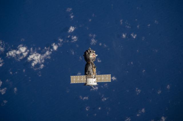 NASA image: The Soyuz TMA-10M Spacecraft departs the ISS