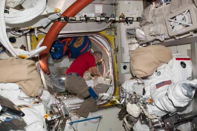 NASA image: Swanson during EVA Tool Configuration in the A/L