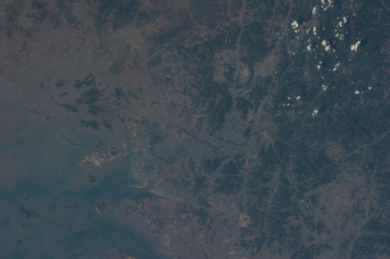 Earth observation taken by the Expedition 39 crew aboard the ISS. Image was released by astronaut on Twitter and downlinked in folder: China, Korea.