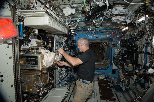 NASA image: Swanson configures LMM for CARA-Petri Plant Experiment