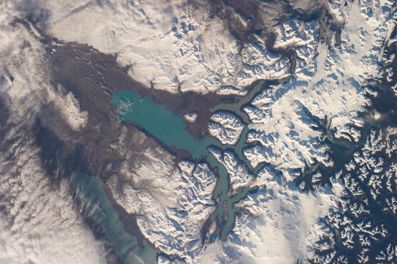 ISS040-E-006206 (1 June 2014) --- One of the Expedition 40 crew members aboard the International Space Station on June 1, 2014, photographed a series of images of the glacial lakes of Patagonia, a region located at the southern end of South America, shared by Argentina and Chile.