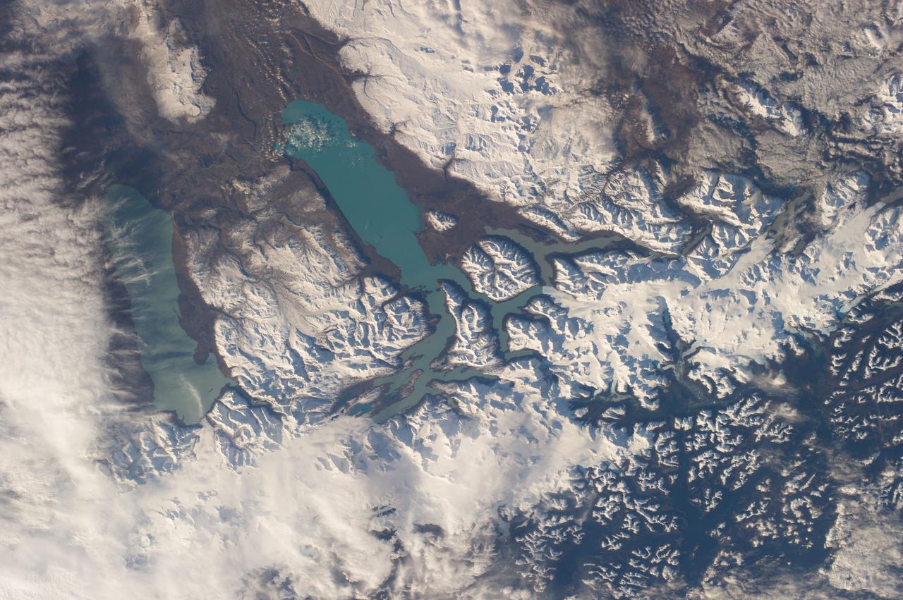 ISS040-E-006209 (1 June 2014) --- One of the Expedition 40 crew members aboard the International Space Station on June 1, 2014, photographed a series of images of the glacial lakes of Patagonia, a region located at the southern end of South America, shared by Argentina and Chile.