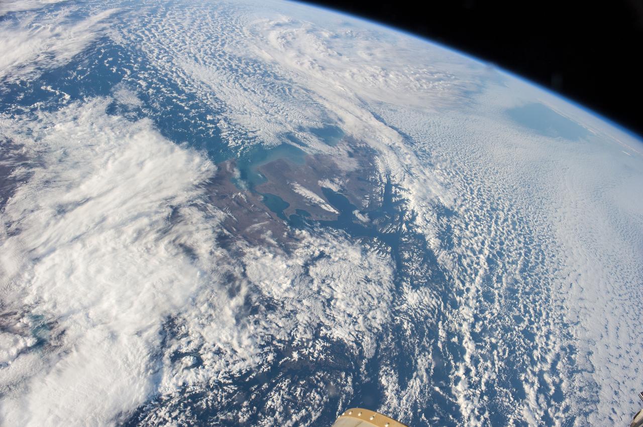 Earth Observation taken during a day pass by the Expedition 40 crew aboard the International Space Station (ISS). Folder lists this as:Straights of Magellan - Atlantic entrance - Clearish skies. Also sent down as Twitter message: Atlantic entrance to the Straits of Magellan. Prettiest place I've ever been.