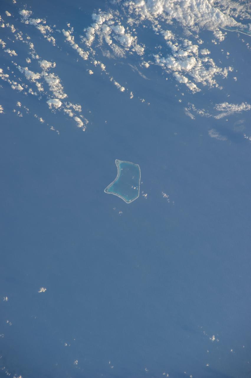 ISS040-E-007404 (4 June 2014) --- One of the Expedition 40 crew members aboard the International Space Station on June 4, 2014, recorded this vertical image of Fangataufa Atoll, a small coral atoll on the eastern side of the Tuamotu Archipelago in French Polynesia in the South Pacific Ocean.