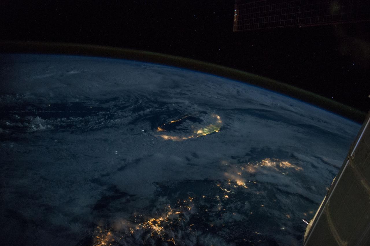 Earth observation taken during a night pass by the Expedition 40 crew aboard the International Space Station. File identifies it as: Taiwan at night. This image also used in Twitter message.
