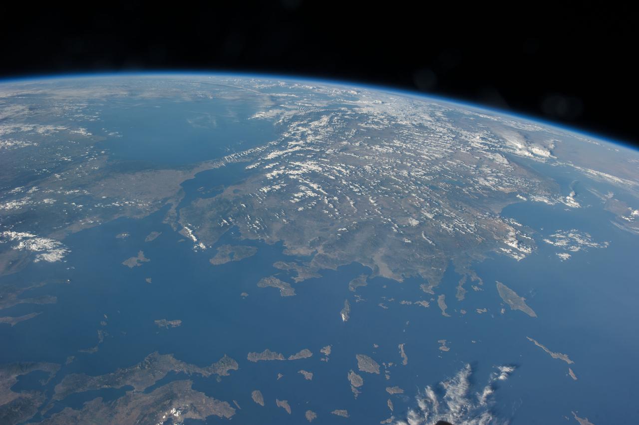 Earth Observation taken during a day pass by the Expedition 40 crew aboard the International Space Station (ISS). Folder lists this group  as: Italy,Greece,and a little bit of Russia.