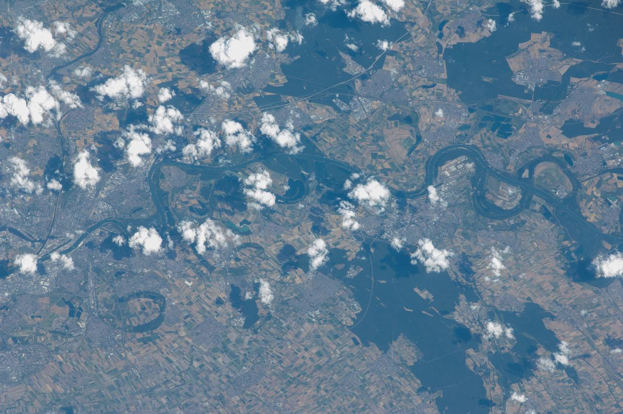 Earth observation taken during a day pass by the Expedition 40 crew aboard the International Space Station (ISS). Folder lists this as: EOS Germany Pass - Rhine River valley.