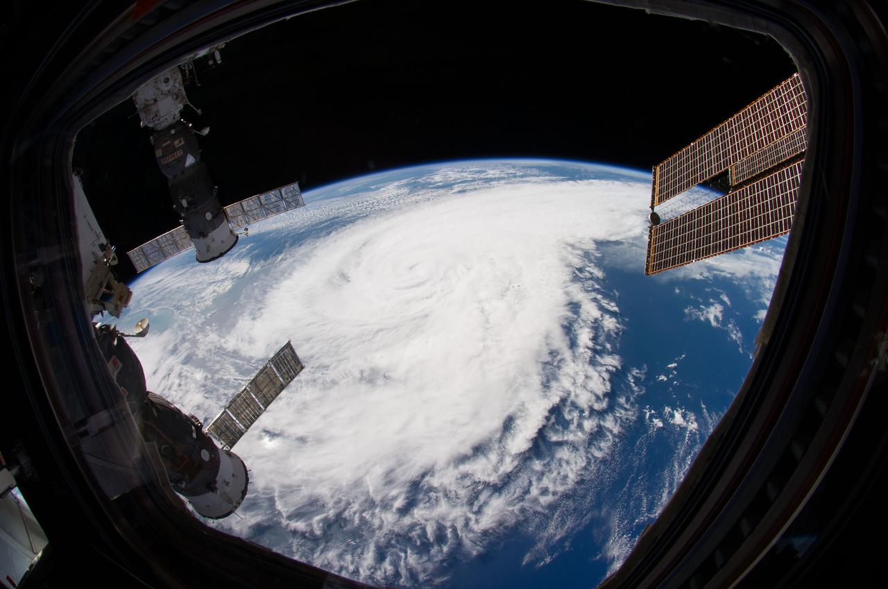 Earth Observation taken during a day pass by the Expedition 40 crew aboard the International Space Station (ISS). Folder lists this only as: Hurricane Arthur wide angle.