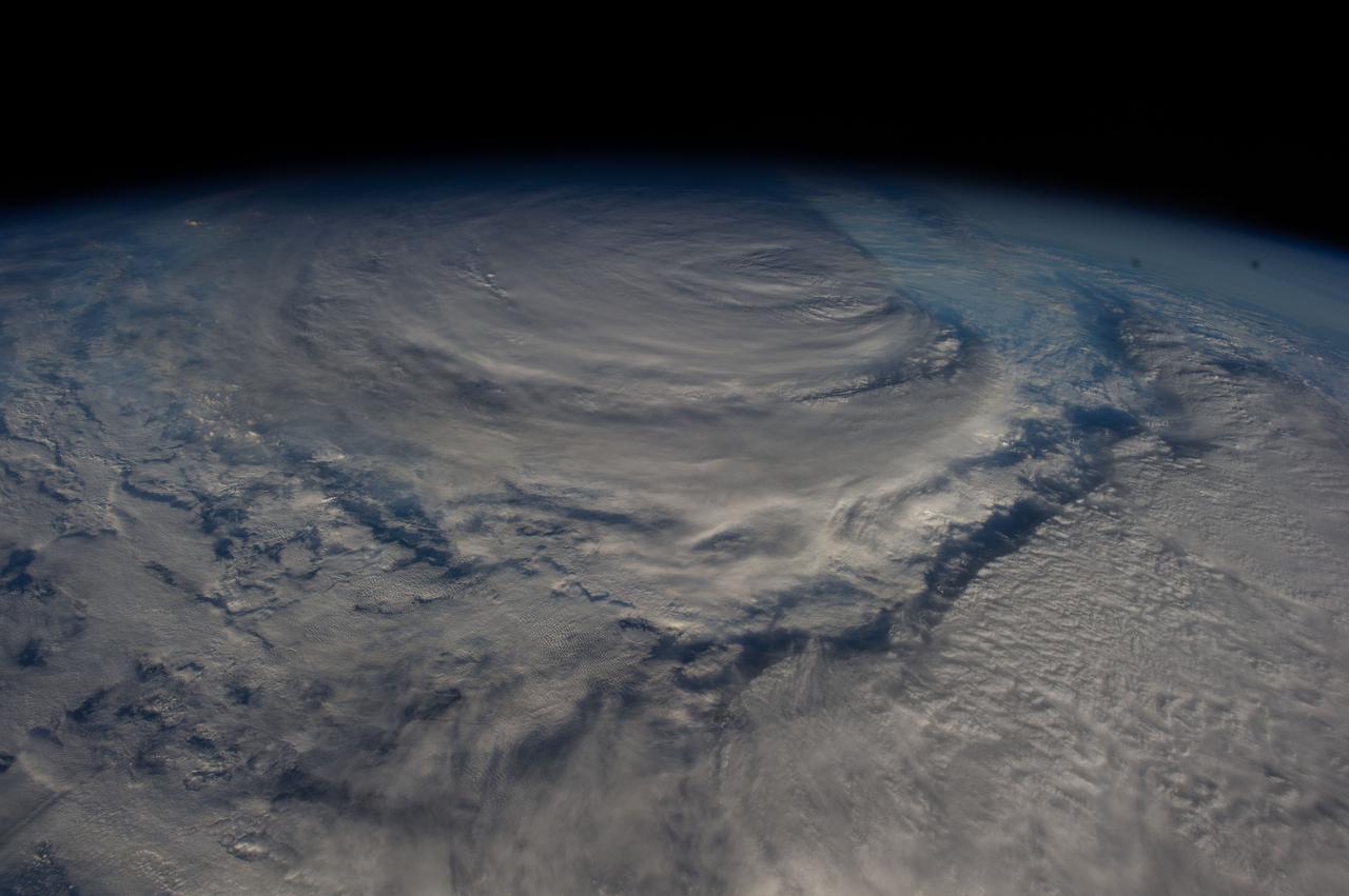 ISS040-E-049734 (8 July 2014) --- One of the Expedition 40 crew members aboard the International Space Station photographed a series of images of Typhoon Neoguri in the vicinity of Japan on July 8, 2014. This 24mm focal length oblique image was photographed at 21:08:20 GMT.  The astronauts commented that it was difficult to get the entire storm into a single frame.