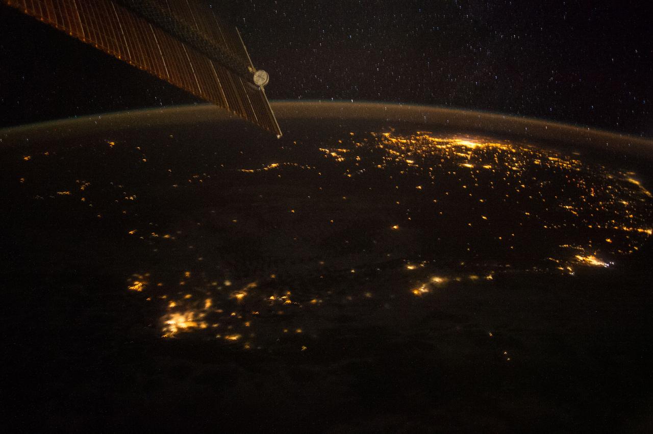 Earth Observation taken during a night pass by the Expedition 40 crew aboard the International Space Station (ISS). Folder lists this as: South Africa at night.