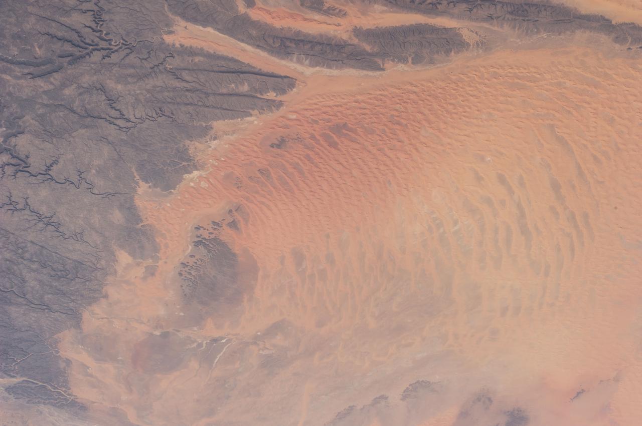 Earth Observation taken during a day pass by the Expedition 40 crew aboard the International Space Station (ISS). Folder lists this as: Sahara.