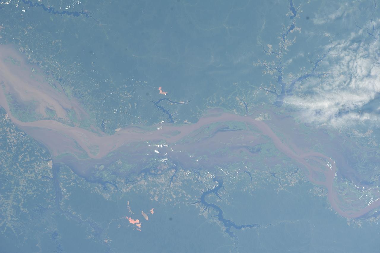 Earth observation taken during a day pass by the Expedition 40 crew aboard the International Space Station (ISS). Folder lists this as: Amazonian rain forest.