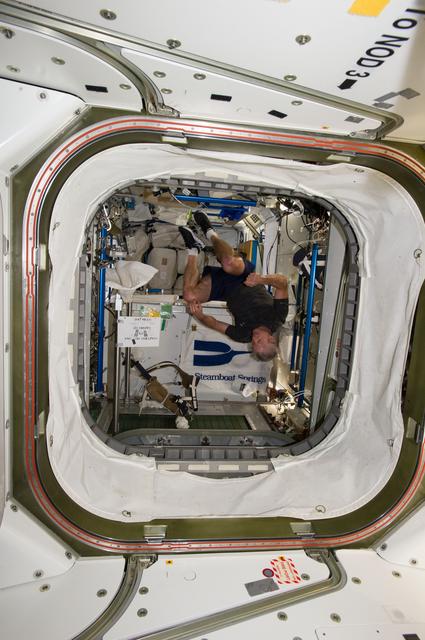 NASA image: Swanson on COLBERT in Node 3.