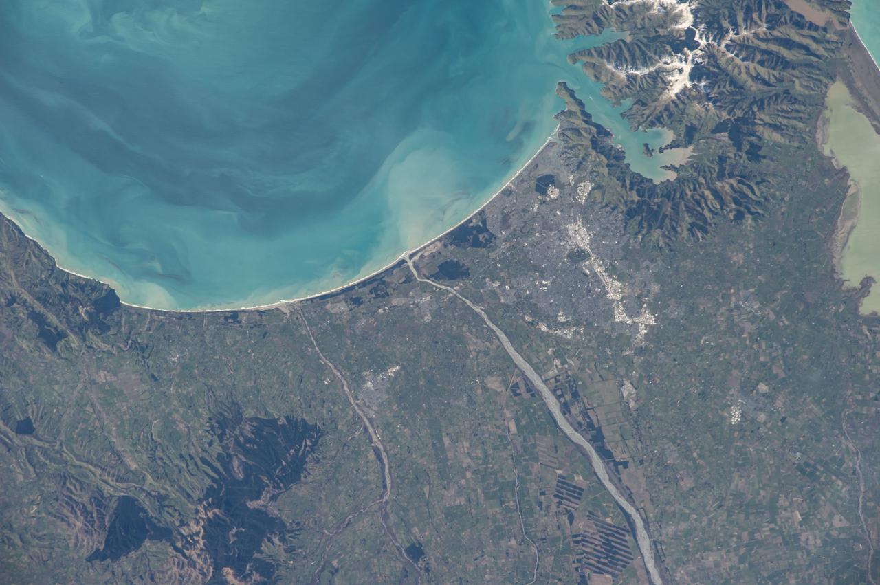 Earth Observation taken during a day pass by the Expedition 40 crew aboard the International Space Station (ISS). Folder lists this as: New Zealand.