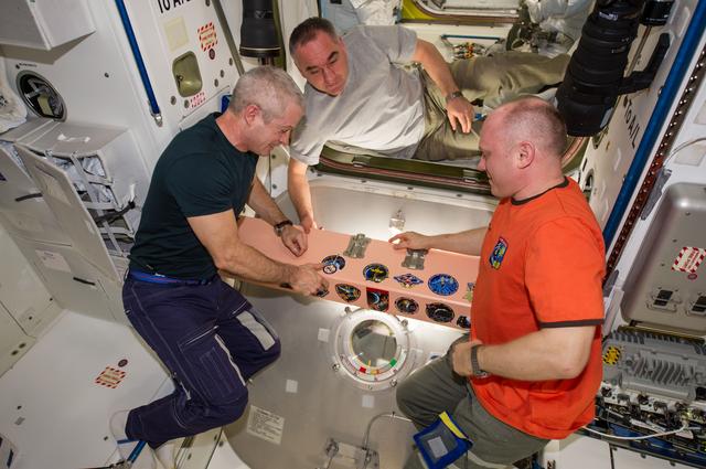 NASA image: Expedition 40 patch added to Node 1