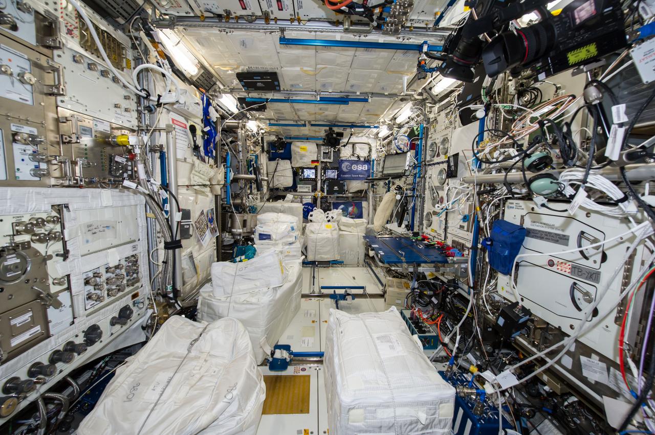 ISS041-E-000169 (11 Sept. 2014) --- An interior view of the Columbus laboratory of the International Space Station is featured in this image photographed by an Expedition 41 crew member aboard the station.
