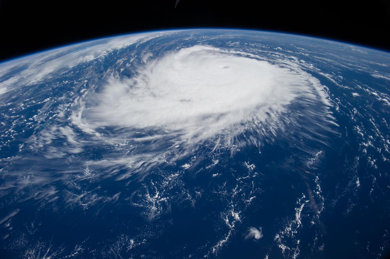 View of Hurricane Edouard.  Photo was taken during Expedition 41.