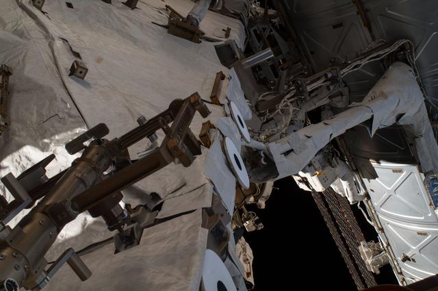NASA image: Exterior view of ISS during EVA 28