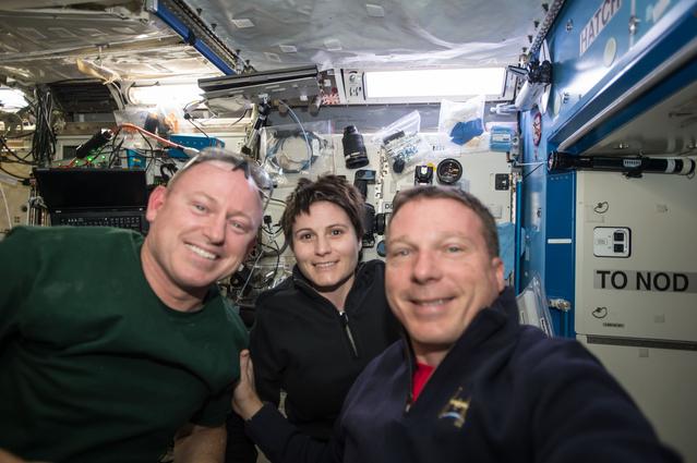 NASA image: Wilmore, Cristoforetti and Virts in the US Lab