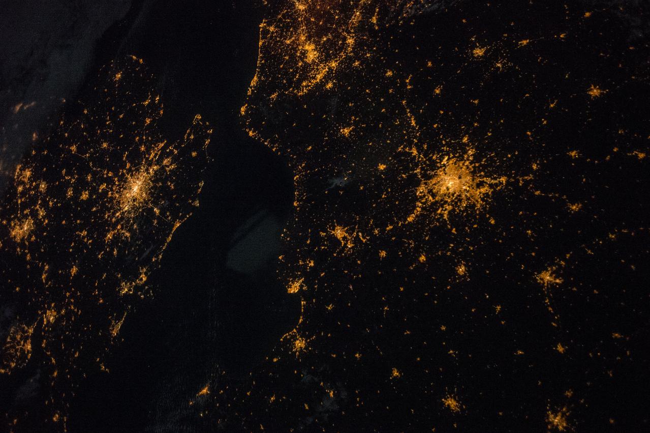 ISS042E230335 (02/06/2015) --- This Earth observation image taken at night on Feb. 6, 2015 from the International Space Station shows northern central Europe. US Astronaut Terry Virts tweeted the image on Mar. 5, 2015 with the comment "A tale of two cities. #London #Paris"