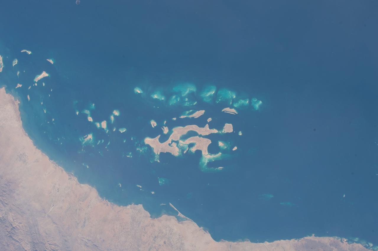 ISS042E237341 (02/09/2015) --- Twitter image from US Astronaut Terry Virts of the Red Sea in the Middle East on Feb. 09, 2015. Terry labeled it "earth art." Terry is a flight engineer of Expedition 42 on the International Space Station.