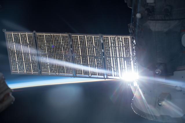 NASA image: View of sunrise taken by the Expedition 42 crew