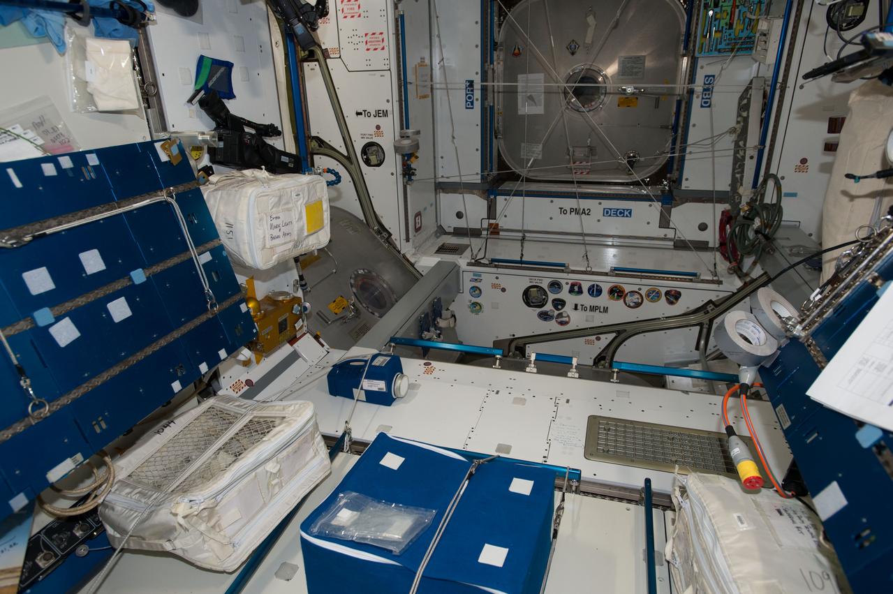 iss042e29609 (3/4/2015) --- Photographic documentation taken prior to collection of surface and air samples using various devices in multiple locations to characterize the types of microbial populations on the International Space Station (ISS) for the Microbial Observatory-1 payload. The Microbial Payload Tracking Series (Microbial Observatory-1) investigation monitors the types of microbes present on ISS over a one-year period. Samples are returned to Earth for further study, enabling scientists to understand the diversity of the microbial flora on the ISS and how it changes over time.
