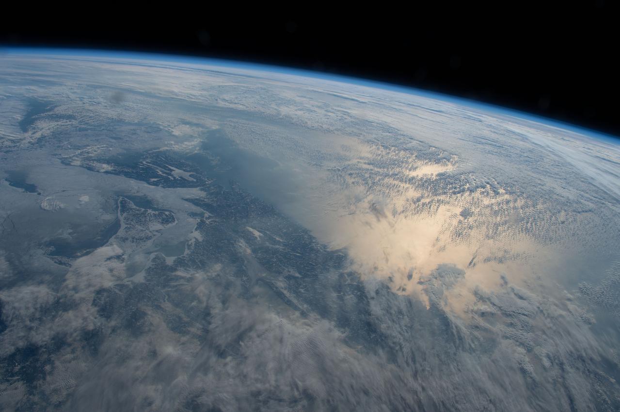 ISS042E340851 (03/09/2015) --- Crewmembers on the International Space Station are treated to Earth views that are constantly changing. NASA Astronaut Terry Virts Commander of Expedition 43, ESA (European Space Agency) astronaut Samantha Cristoforetti and Russian cosmonaut Mikhail Kornienko both flight engineers enjoy the wonder of Earths changing vista's  from the stations cupola, a series of special windows that allow 360 degree views. This image is from Mar. 9, 2015.
