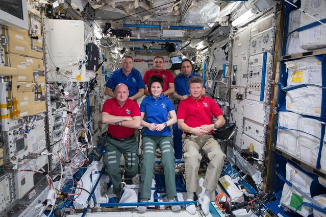 NASA image: Expedition 43 crew in JEM 
