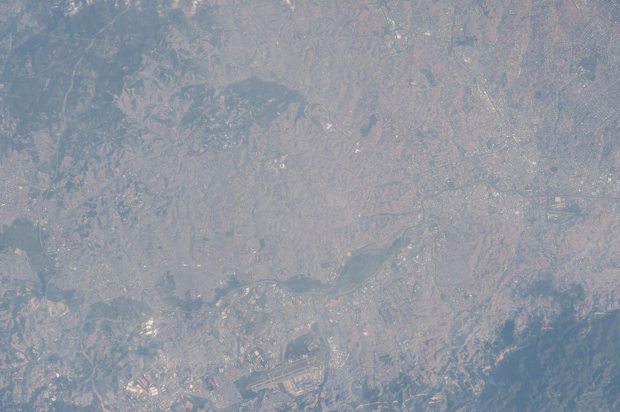 ISS043E182745 (05/09/2015) --- NASA astronaut Scott Kelly and his crewmates on Expedition 43 capture Earth observation images as part of their duties on board the International Space Station and during their off time for interest and appreciation. This picture taken May 9th, 2015 of north eastern Brazil in South America showcases Sao Polo, and even displays the Guarulhos International Airport.