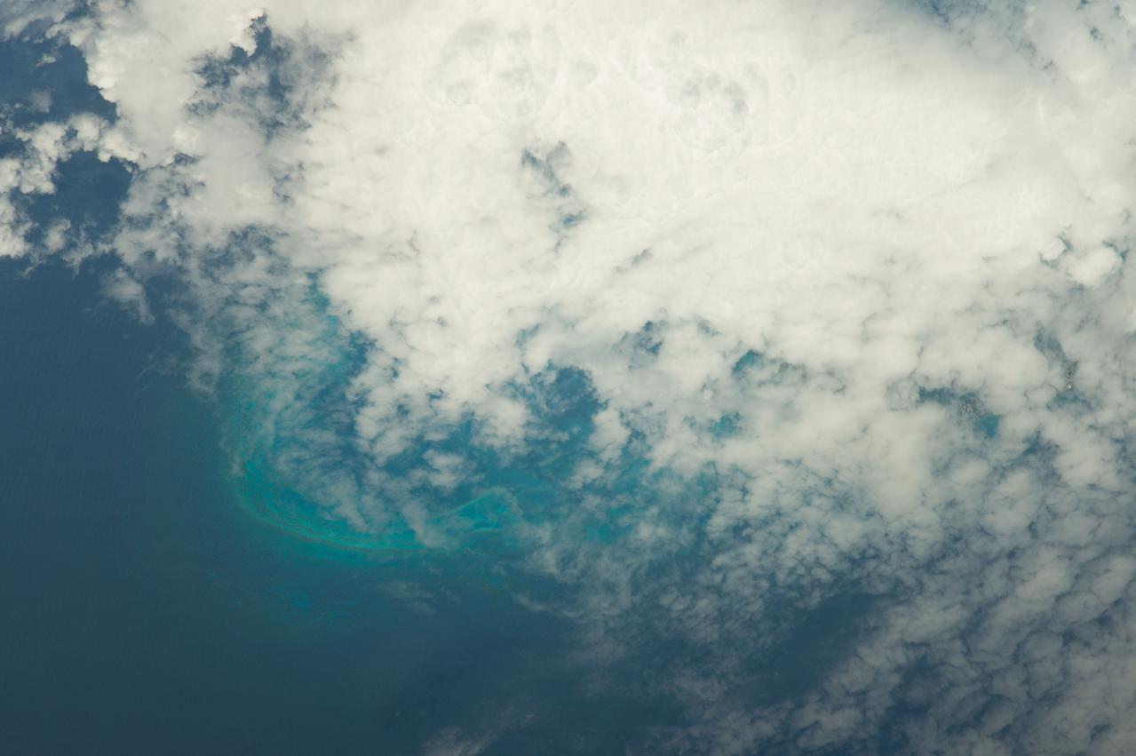 ISS043E185040 (05/10/2015) --- Earth observation taken by the Expedition 43 crew of the International Space Station. These islands have often been referred to as the "jewel of the Atlantic" and are only 2 two hours by commercial plane from the USA. NASA astronaut Scott Kelly tweeted this image on May 10, 2015 with this comment: "Bermuda, your clouds and remoteness have shielded you for a long time, but I finally got my eye on you.#YearInSpace".