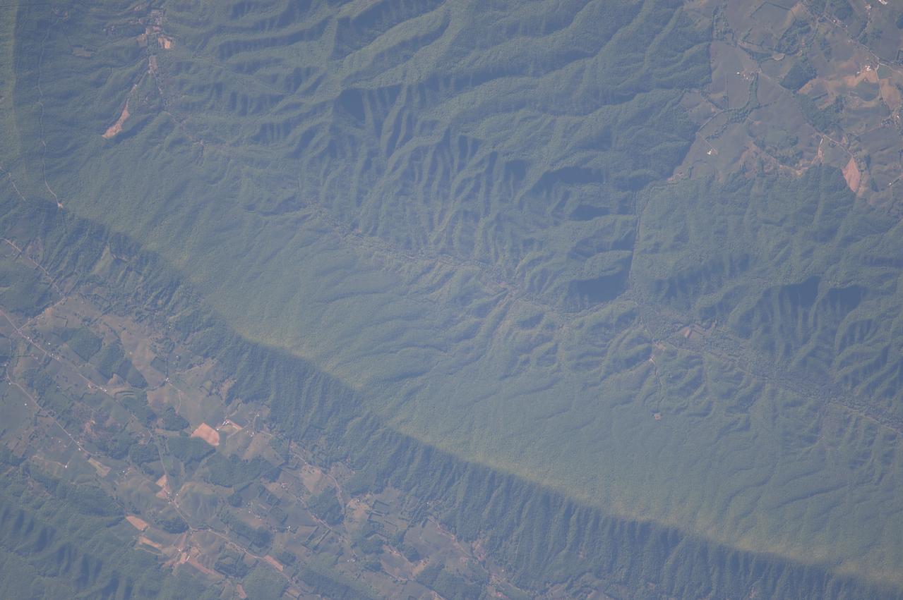 ISS043E249636 (05/24/2015) --- The southern US state of West Virginia was captured by cameras aboard the International Space Station and NASA astronaut Scott Kelly tweeted it out with this comment: "Good morning #WestVirginia! It looks like if you were pounded flat you'd be bigger than Texas. #YearInSpace".