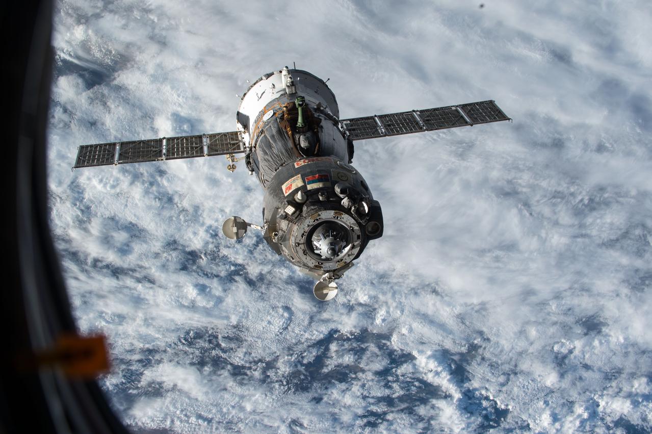 ISS044E000028 (06/11/2015) --- The Soyuz TMA-15M spacecraft undocked from the Rassvet module on the International Space Station on June 11, 2015. NASA astronaut Terry Virts, (ESA) European Space Agency astronaut Samantha Cristoforetti and Russian cosmonaut Anton Shkaplerov are on their way back to Earth. They will land in Kazakhstan a few hours later after more than 6 months in space.