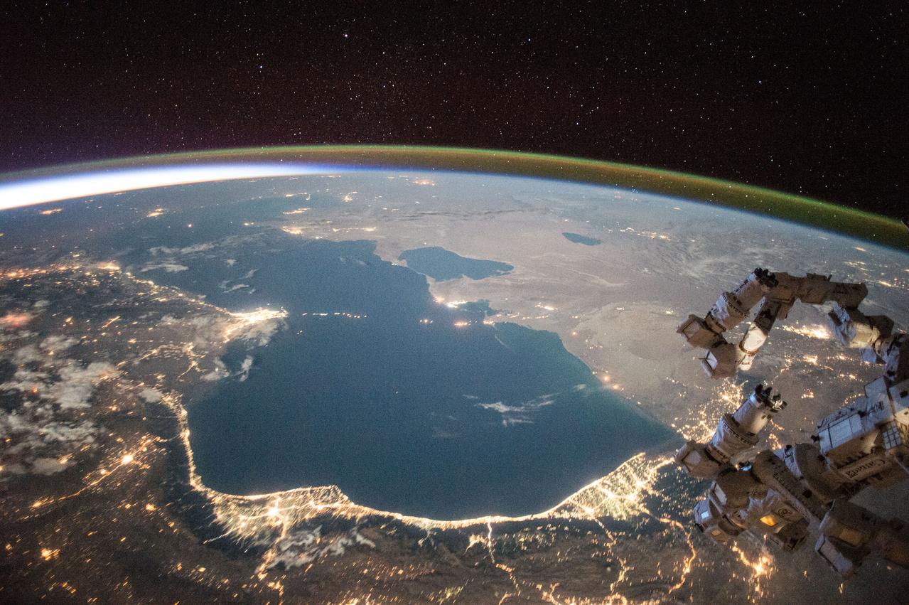 ISS044E022804 (07/26/2015) --- NASA astronaut Scott Kelly captured this earth observation of the Caspian sea on July 27, 2015 while onboard the International Space Station.