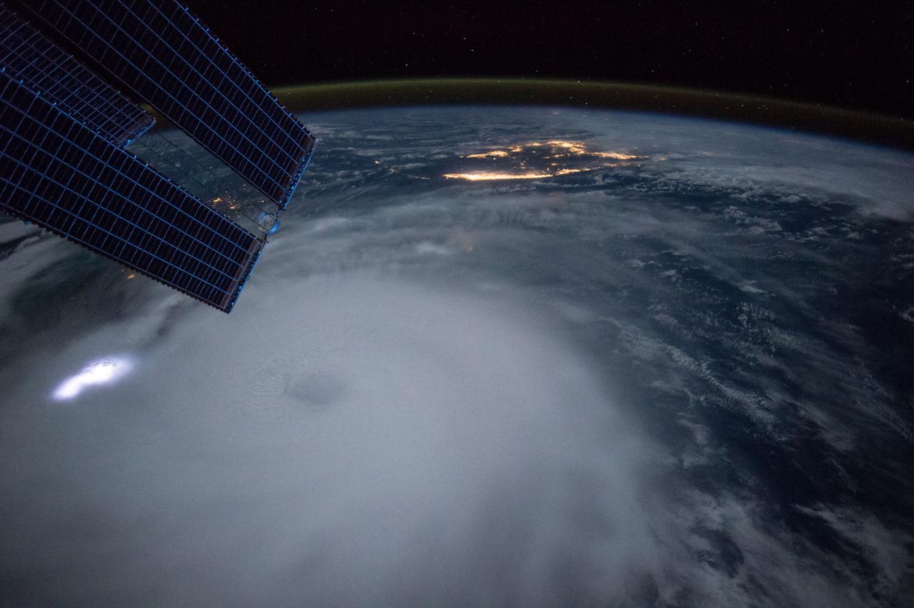ISS045E037250 (10/02/2015) --- Hurricane Joaquin as seen from the International Space Station as it approached the Bahamas on Oct. 2, 2015. The intense storm was at Category 4 strength at the time the photo was taken.