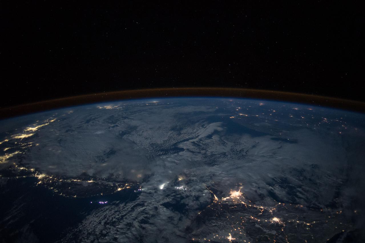 ISS045e147255 (11/28/2015) --- Nightfall slides across the Earth and astronauts & cosmonauts aboard the International Space Station begin their resting period after many hours of conducting experiments and maintaining the station.