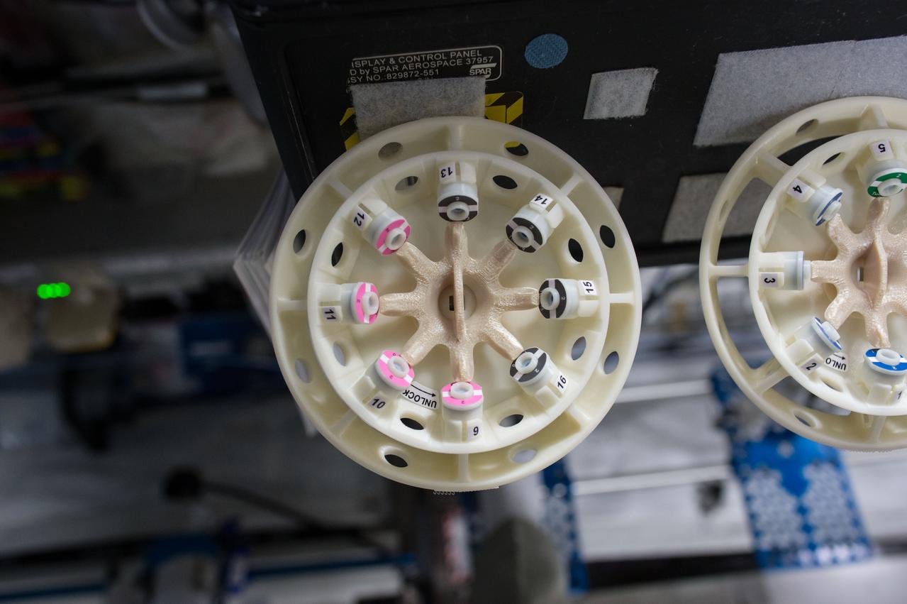 iss047e079333 (4/26/2016) --- A view during set up for the SmartCycler Session 2C Experiment, in the U.S. Laboratory. Wetlab RNA SmartCycler is a research platform for conducting real-time quantitative gene expression analysis aboard the International Space Station (ISS). The system enables spaceflight genomic studies involving a wide variety of biospecimen types in the unique microgravity environment of space.