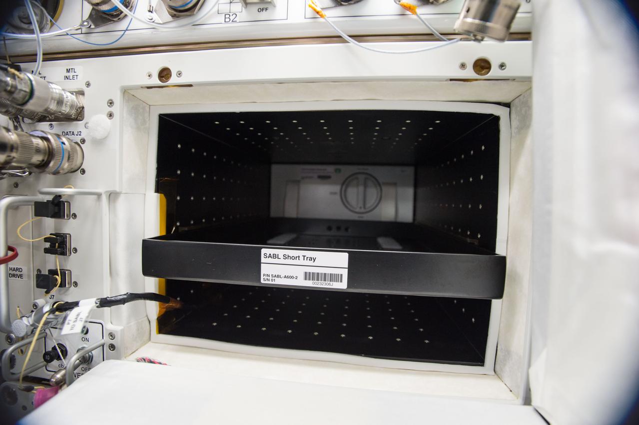 iss048e042380(7/21/2016) --- A view of the Space Automated Bioproduct Laboratory (SABL) Short Tray inside the SABL 2 following installation of the Carbon Dioxide (CO2) Incubator Controller. Image was taken during Heart Cells experiment setup in the Destiny U.S. Laboratory. The Space Automated Bioproduct Laboratory (SABL) supports a wide variety of experiments in the life, physical and material sciences with a focus on supporting research of biological systems and processes.