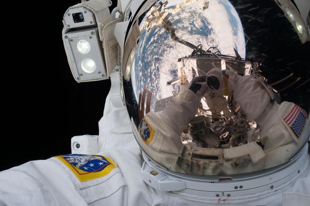 NASA image: Williams takes a Self-Portrait during EVA 36