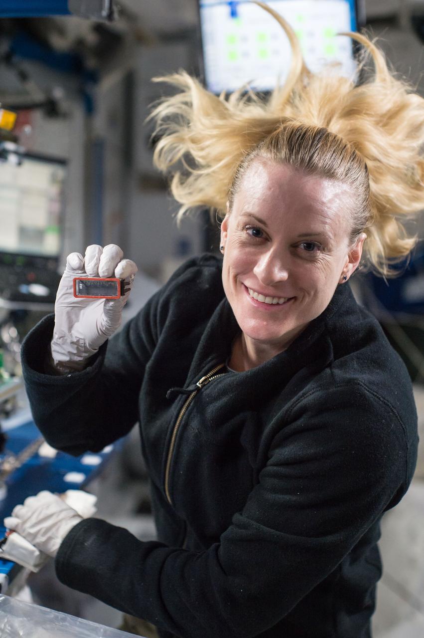iss049e008853 (9/23/2016) --- NASA astronaut Kate Rubins is photographed performing the second harvest of the Plant RNA Regulation experiment by removing the European Modular Cultivation System (EMCS) Seed Cassettes from EMCS Rotors A and B stowing them in an EMCS Cold Stowage Pouch. The Plant RNA Regulation investigation studies the first steps of gene expression involved in development of roots and shoots. Scientists expect to find new molecules that play a role in how plants adapt and respond to the microgravity environment of space, which provides new insight into growing plants for food and oxygen supplies on long-duration missions.