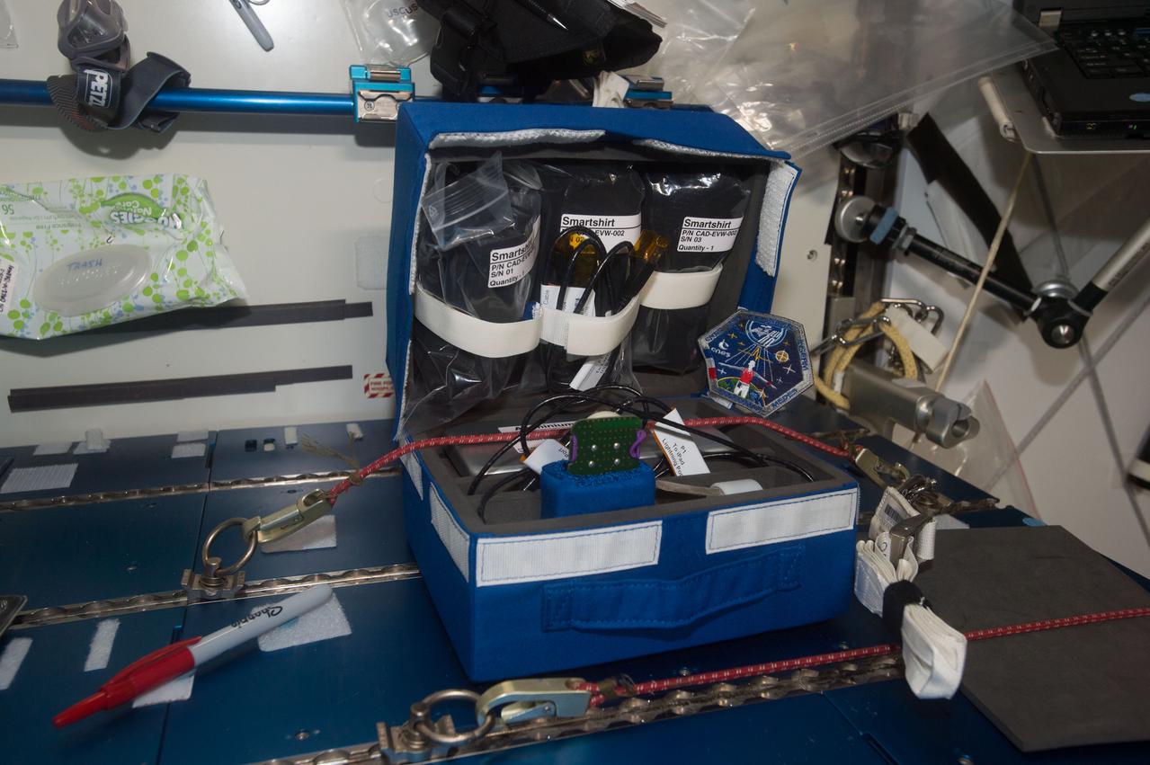 iss050e014794 (12/6/2016) --- View of Smartshirts within Cargo Transfer Bag (CTB). The EveryWear system is an ambulatory data collection system making use of wearable sensors connected to a station iPad itself wirelessly synchronized with ground. This easy-use system should demonstrate extensive physiology data collection for both science and medical follow-up purpose by improving usability for the astronauts.