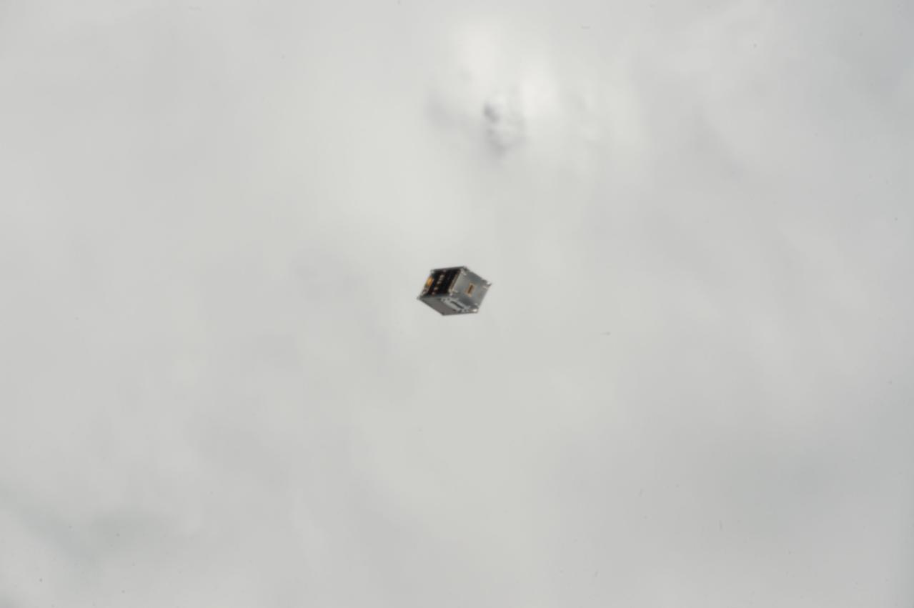 iss050e031566 (1/16/2017) --- Photo documentation of the Japanese-Small Satellite Orbital Deployer-6 (J-SSOD-6) deployment of the AOBA-Velox-3 Cubesat. The AOBA-Velox-3 mission is a joint mission between Nanyang Technological University (NTU), Singapore and the Kyushu Institute of Technology (Kyutech), Japan. This 2-Unit (2U) micro-satellite tests a micro-propulsion system, Pulse Plasma Thruster, PPT designed by NTU, that allows the spacecraft to remain in orbit up to six months.