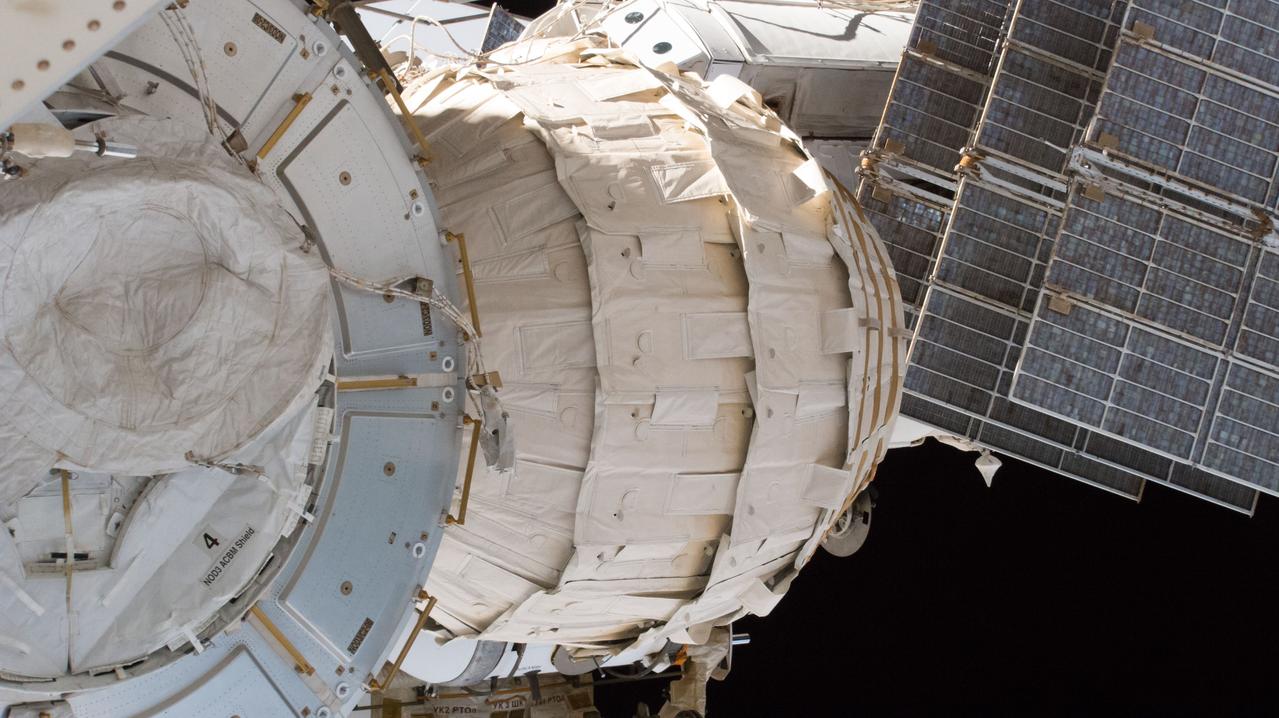 iss051e010468 (April 16, 2017) --- BEAM, the Bigelow Expandable Activity Module, was pictured installed to the Tranquility module with an external high definition camera.