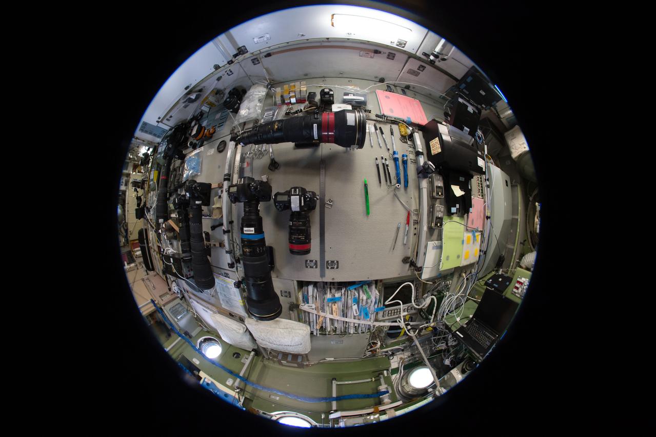 iss051e018869 (4/18/2017) --- A fish-eye view looking port in the Zvezda Service Module (SM), taken for a Google Street View of the ISS.