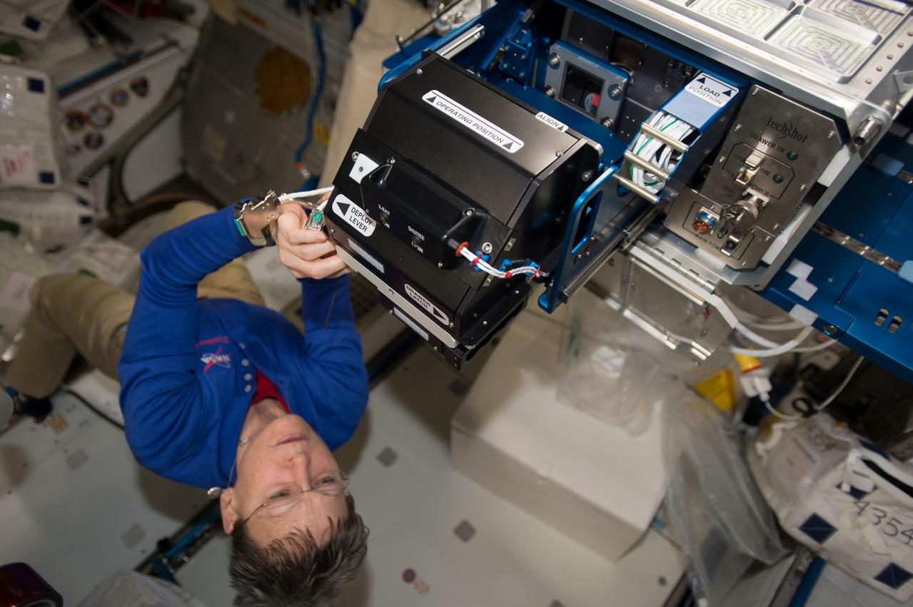 iss052e004182 (6/19/2017) --- Photo of NASA astronaut Peggy Whitson performing change out of Imaging Unit on the Bone Desitometer (BD) located in Node 2.