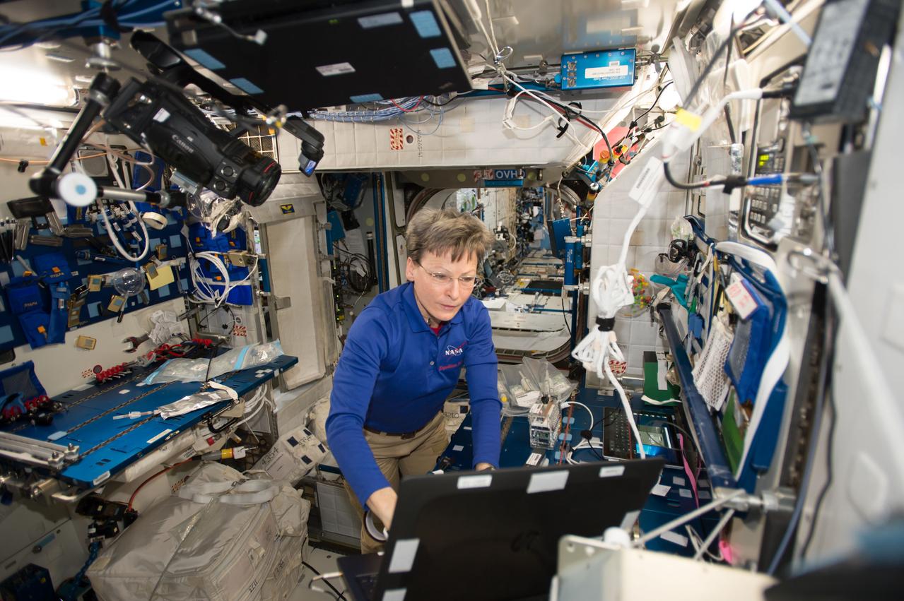 iss052e008849 (June 28, 2017) --- NASA astronaut Peggy Whitson works on a science experiment in the Harmony module.
