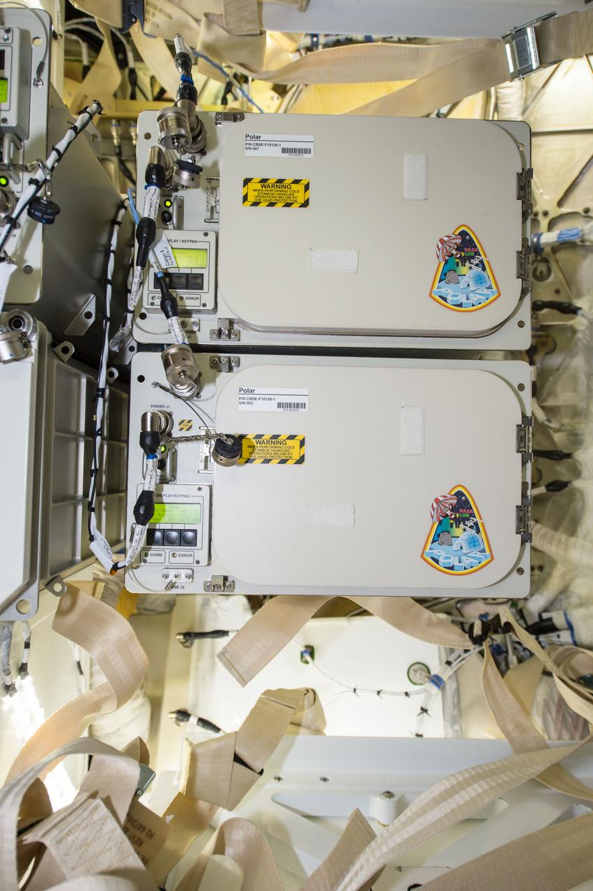 iss052e010012 (6/30/2017) --- A view of the final configuration of the Polar 7 after installation in SpaceX Dragon-11 module. Polar is a Cold Stowage managed facility that provides transport and storage of science samples at cryogenic temperatures (-80ºC) to and from the International Space Station (ISS).