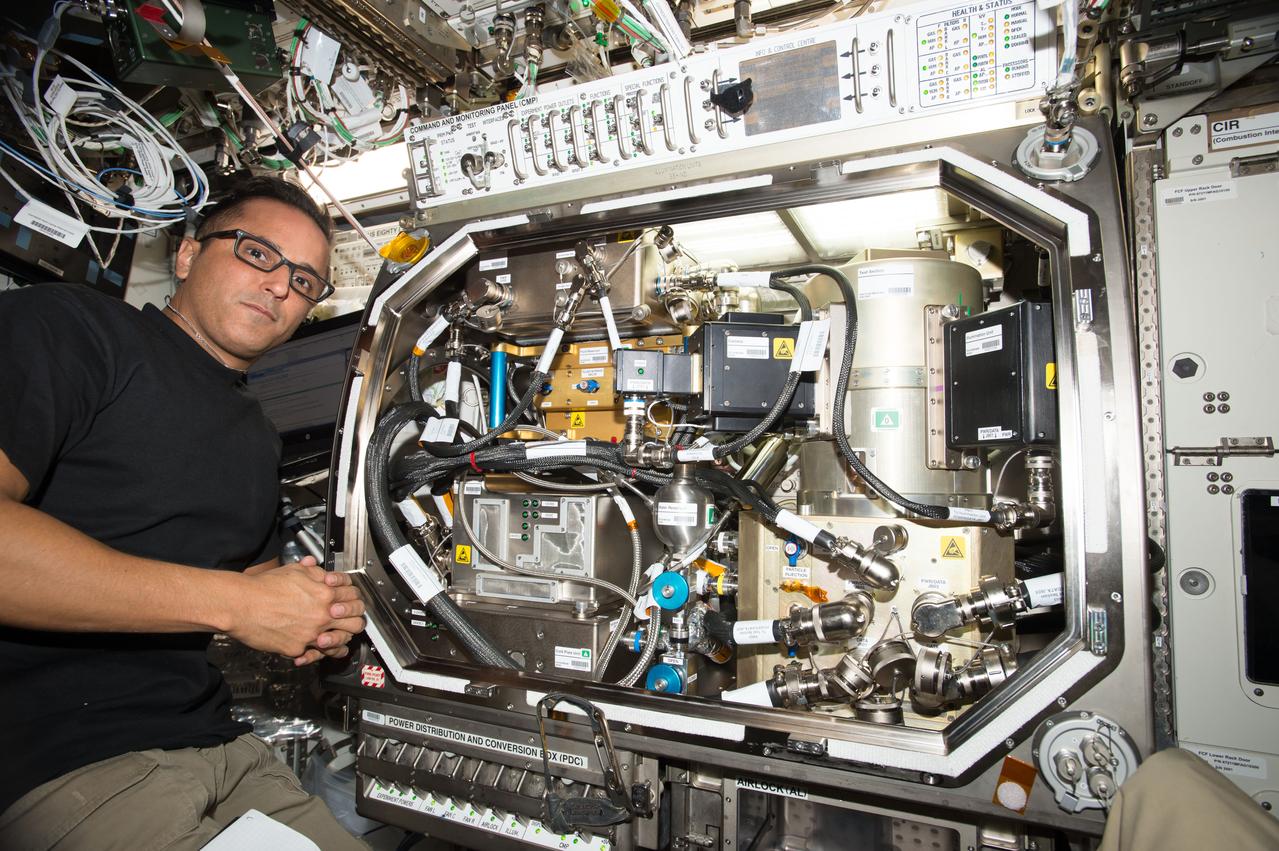 iss053e027051 (Sept. 19, 2017) --- Flight Engineer Joe Acaba works in the U.S. Destiny laboratory module setting up hardware for the Zero Boil-Off Tank (ZBOT) experiment. ZBOT uses an experimental fluid to test active heat removal and forced jet mixing as alternative means for controlling tank pressure for volatile fluids. Rocket fuel, spacecraft heating and cooling systems, and sensitive scientific instruments rely on very cold cryogenic fluids. Heat from the environment around cryogenic tanks can cause their pressures to rise, which requires dumping or "boiling off" fluid to release the excess pressure, or actively cooling the tanks in some way.