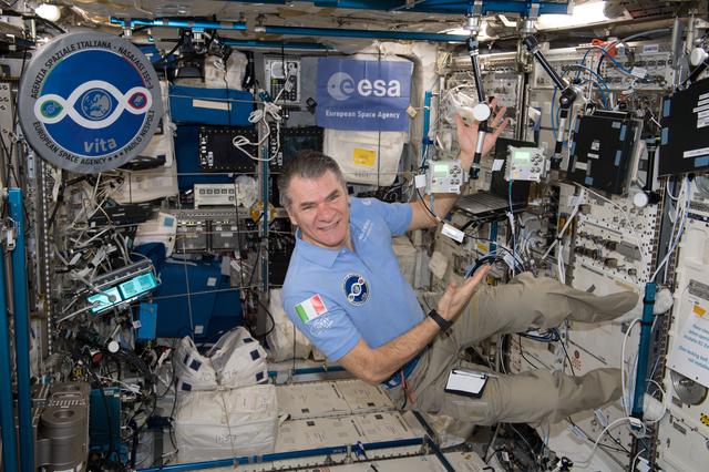 NASA image: Nespoli in Columbus with AstroPi hardware