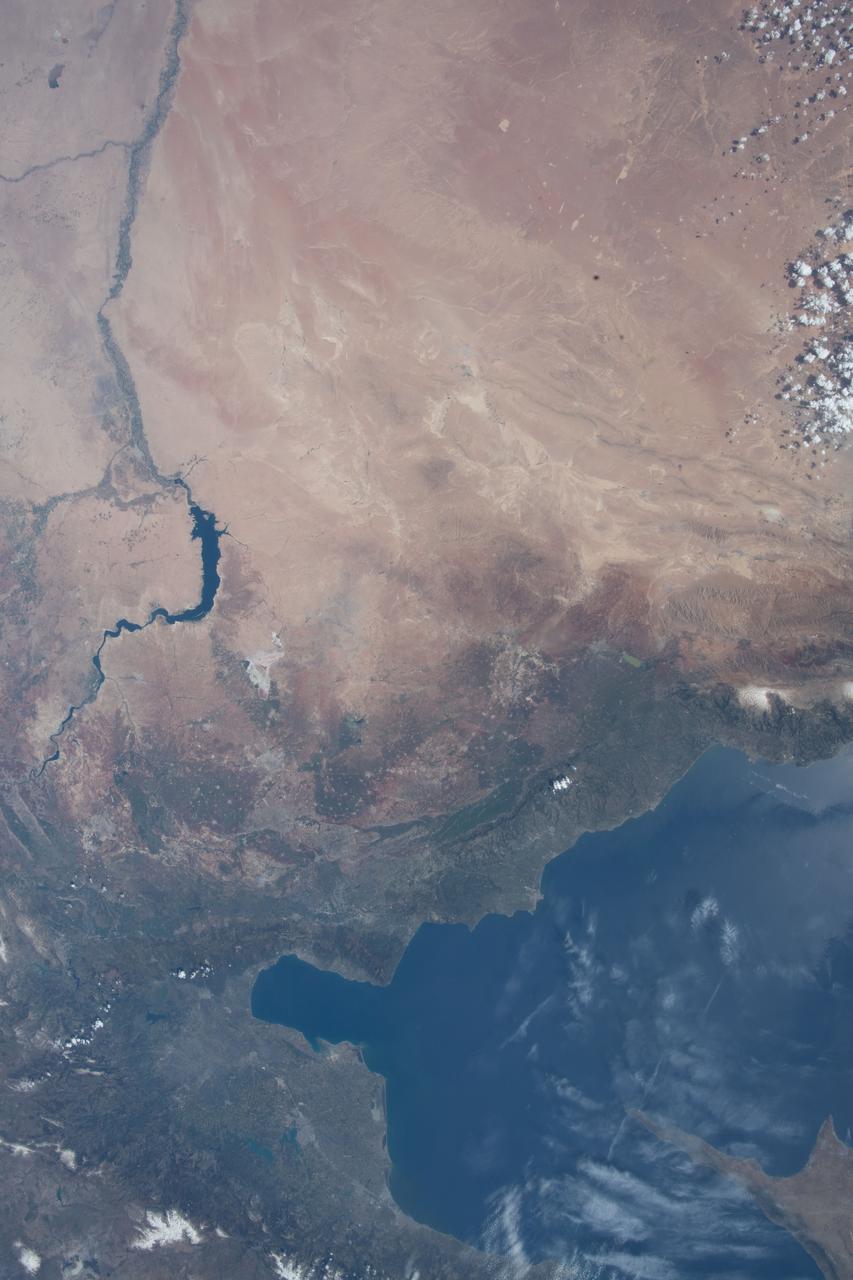 iss055e013356 (April 7, 2018) --- The eastern-most portion of the Mediterranean Sea and portions of the countries of Turkey, Syria and Lebanon was photographed from the International Space Station by an Expedition 55 crew member.